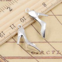 10pcs Charms High Heels Schuhe mit hohen absätzen 29x17mm Tibetischen Bronze Silber Farbe Anhänger Antiken Schmuck handgemachte Fertigkeit DIY