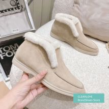 Pelzstiefel Stiefeletten 2025, neuer Stil, Rindsleder, echtes Leder, Stiefeletten, Naturfell,