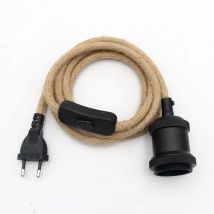 Vintage Lampe Halter mit Europäischen Plug Power Cord Retro Hanf Schnur Mit auf/off Schalter Für Anhänger Licht Schnur sets