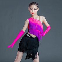 2021 neue Latin Dance Wettbewerb Kostüm Mädchen Fransen Kleid Kurze Stil Kinder Latin Kleid Samba