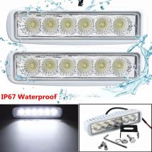 2pcs 12V 6 LED Spreader Marine Luce di Inondazione di Lavoro Bianco Luce Per Barche a Vela Del Motociclo del Camion Dell'automobile
