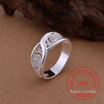 100% 925 Sterling Silber Schmuck Vintage hohle Muster Paar der Hochzeit Silber Ringe für Frauen Männer Mode Anel De Prata bijoux