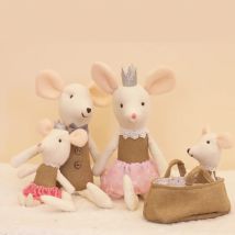 Plush dolls Stuffed Animal Cartoon Kids Toys for Girls Baby Birthday Christmas Gift mouse family dollhouse