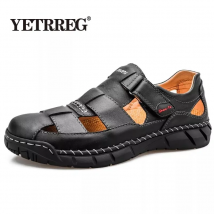 2020 klassische Herren Sandalen Sommer Echtem Leder Sandalen Männer Im Freien Lässig Leichte Sandale Mode Männer Pantoffel Größe 38-48