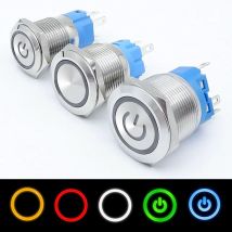 On Off PC Power Metalowy wodoodporny przełącznik przyciskowy 12 V do samochodowych wyłączników zapłonu Chwilowy/zatrzaskowy NC 5 V 220 V 12 16 19 22 mm