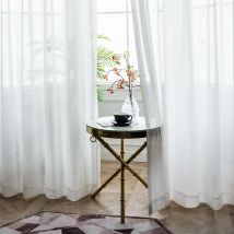 Koreanisches einfaches Chiffon-Vorhanggarn, weißer Vorhang, Wohnzimmer, französisches Fenstervorhanggarn, Welle, Fenster, Esszimmer, Vorhanggarn