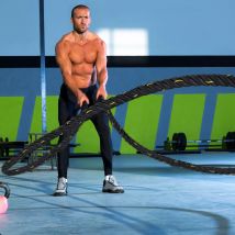 HOMCOM Cuerda de Batalla Battle Rope Ejercicio Formacion Fitness Crossfit 38mm Longitud 9m Poliester Ultra Resistente