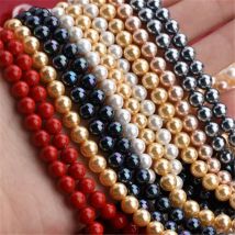 Muschelperle Rot Rosa Lose Perlen Diy Zubehör Schmuck Perlen Großhandel Zubehör Armbandherstellung Kit 4-12mm Rund 15"