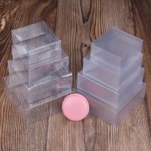 50pcs Clear Plastic Boxes For Gifts Matte PVC Box Handmade Soap Macaroon Packing Candy Box  Gift Boxes Wedding Party Favor