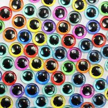 6 mm zufällige gemischte Drachenösen, runde Glas-Cabochon-Flatback-Foto-Cabochons für Charm-Basis-Zubehör pro Paar, 50 Stück/Los K06171