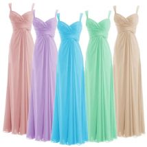 A-Linie, Chiffon, herzförmige Falte, elegant, schulterfrei, Brautjungfernkleider für Hochzeit, Party, formeller Abschlussball, Schnürung am Rücken