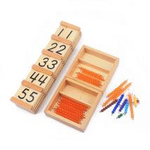 Montessori Materialien Jugendliche Symbol Linear & Überspringen Goldene Perlen & Bunte Perlen Zählen Holz Spielzeug für Kinder Früh Vorschule