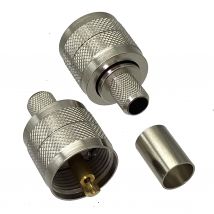 1Pcs Connector PL259 UHF male plug crimp RG5 RG6 5D-FB LMR300 cable straight RF Coaxial Wire Terminals for Radio Antenna
