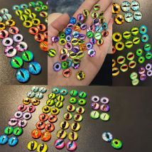10-50PCS glas augen cabochons Runde 6MM-30MM Runde Dome Drachen Auge Drachen katze Auge Spielzeug DIY Schmuck Zubehör MIX Schüler Auge Cameo