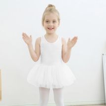 White Ballet Dancewear Cotton Kids Dance Class Costume Tutu Skirt Ballerina Clothing for Toddler