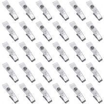 Metall Abzeichen Clips mit Klar PVC Riemen für ID Karten und Abzeichen Halter 1,2 cmx 8,5 cm