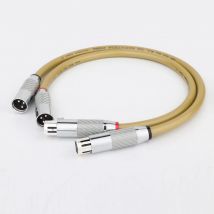 Van den Hul XLR-Kabel, HI-End OCC, versilbertes XLR-Audio, symmetrisches Kabel, Kohlefaser, rhodiniert, Stecker auf Buchse, XLR-Stecker