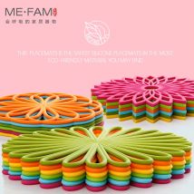 New Silicone Trivet Mat Geometric Flower Woven Pads Durable Insulated Non Slip Heat Resistance Placemat Table Protect Decoration
