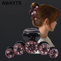 AWAYTR Big Strass Haar Krallen Krabben Haarnadeln Kristall Haar Clips Barrettes Pferdeschwanz Frauen Haar Zubehör Ornamente Hairgrip
