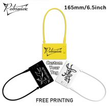 Pobsuier 100 Personalisiert Warenanhänger aus Kunststoff Personalisierte Sicherheitsetiketten mit logo oder Text für Kleidung Schuhe 200mm