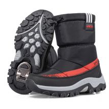 Kinder Schnee Stiefel Outdoor Winter mittler-kalb Wasserdicht Dicken Plüsch Warme Steigeisen Nicht-slip Stiefel Schuhe Für Große mädchen Jungen Kinder