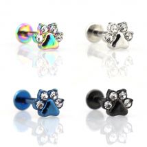 1pc Pfote Zirkon Labret Lip Ring Edelstahl Intern Gewinde Monroe Ring Körper Schmuck 16g Knorpel Tragus Helix piercing