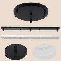 Piastra da soffitto Multi Dimensioni Fai da Te Piastra Nera/Bianca 2/3/4/5 Fori Lampadari Rotondo Rettangolare Accessori Dritti Base Della Lampada