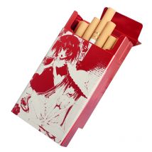 Animazione Anime Derivati Nero Rosso Sottile Custodia per sigarette sottile per donna Scatola per sigarette scorrevole in lega di alluminio metallica Uomo personalizzato