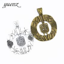 YuenZ 1 stücke Antike Silber farbe Runde Charm Anhänger für Armband halskette Schmuck Zubehör Diy Schmuck Machen 72*57mm B152