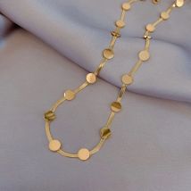 MEYRROYU Edelstahl Gold Farbe Runde Cube Halskette Für Frauen Choker 2021 Trend Punk Romantische Party Geschenk Mode Schmuck