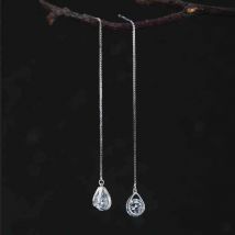 REETI Heißer Verkauf Lange wasser tropfen 925 Sterling Silber Ohrringe Für Frauen Mode Schmuck sterling-silber-schmuck pendientes