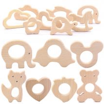 1 stücke Baby Tier Natürliche Buche Zahnen Holz Beißring Nagetier Tiny Stange Baby Beißring Anhänger Für Schnuller Kette Zahnen Produkte