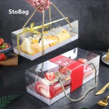 StoBag 10 stücke Transparent Mit Papier Unten Tote Boxen Baby Dusche Kuchen Dekoration Geburtstag Party Paket Sichern Liefert Box