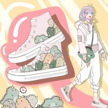 Amy und Michael Fashion Original Design Cartoon Anime Sneakers für Studenten Mädchen Handbemalte