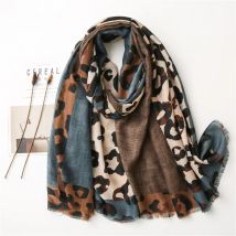 Women Fashion Leopard Patchwork Fringe Viscose Shawl Scarf Lady High Quality Wrap Pashmina Stole Bufandas Muslim Hijab 180*90Cm