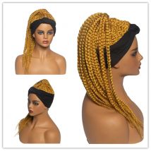 Synthetische Stirnband-Perücke für Damen, schmutzige Zopf-Perücken, afrikanische geflochtene Schachtelhalm-Haar-Perücken, dreisträngige Zopf-Kopfbedeckung, chemische Faser