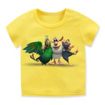 2024 heißer Verkauf Kinder T-Shirt lustige Animation Cartoon Druck Jungen gelb T-Shirt Sommer Harajuku Mädchen T-Shirt hochwertige Tops