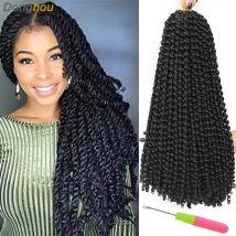 1–9 Packungen Meches Passion Twist Häkelhaar, 45,7 cm, 22 Stränge, Passion Twist Flechthaar, synthetische Zöpfe, langes böhmisches Haar