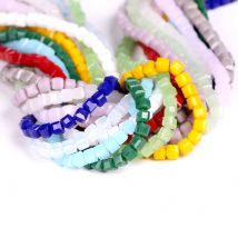 Tschechische quadratische Kristall-Abstandsperlen, gelb, 2/3/4 mm, facettierter Glaswürfel, lose Perlen, DIY-Herstellung für Handarbeitszubehör, Schmuck