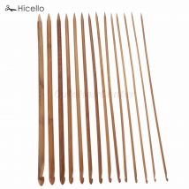14 teile/satz Häkeln Afghanischen Haken Bambus Langlebigkeit Spitz Stricken Nadeln 35 cm Doppel Tipps Pullover Weben Nähen Werkzeuge Hicello