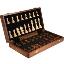 Schach Set Top Grade Holz Klapp Großen Traditionellen Klassische Handarbeit Massivholz Stücke Walnuss Schachbrett Kinder Geschenk Brettspiel