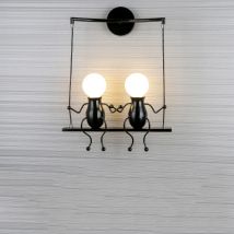 Industrielle Wandleuchte Retro Iron Man Wandleuchten für Wohnzimmer Schlafzimmer Loft Treppenbeleuchtung Küchenarmaturen E27 Innenleuchten