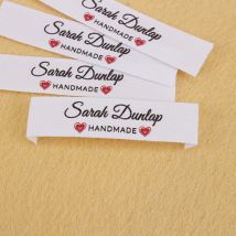 Clothing Labels, Washable, Cotton, Custom Tags, Personalized  Name, Handmade, Sewing Gift, 12mm x 60mm, With Love (MD5262)