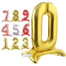 1PC 32inch Rose gold silver standing Foil Number Balloons New Figures Inflatable Balls Baby Shower Birthday Wedding Decoration