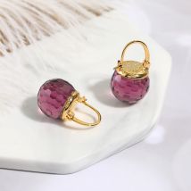 Vanssey Luxury Fashion Jewelry Purple Austrian Crystal Ball Heart Drop Earrings Wedding Party Accessories for Women 2021 New