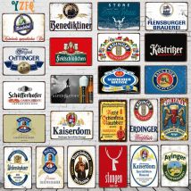 【 Yzfq 】 Deutsch Bier Plakette Metall Retro Zeichen Vintage Poster Wand Home Art Bar Restaurant Mann Höhle Dekoration 30x20cm DU-9862A
