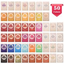 BIUTEE 50 colori Mica Pigment Lip Gloss Pigment Glitter Beauty Lip Colors Art Design per Nail Art Make Up 10g 5g ciascuno
