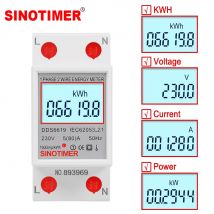 Einphasiger Zweidraht-LCD-Digital-Wattmeter Stromverbrauchsmesser Energiemessgerät kWh AC 230V 50Hz Elektrischer DIN-Schienen-Zähler