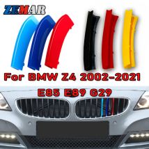 3pcs ABS Germany Flag Color Car Racing Grille Strip Trim Clip M Power For BMW Z4 E89 E85 G29 Roadster Accessories 2002-2019 2021
