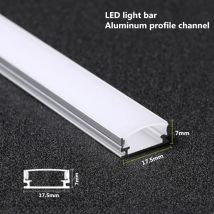 1-30 sets / pack 0.5 m 12 mm with aluminum profiles for 5050 5630 LED strip aluminum alloy flat shell + PC cover